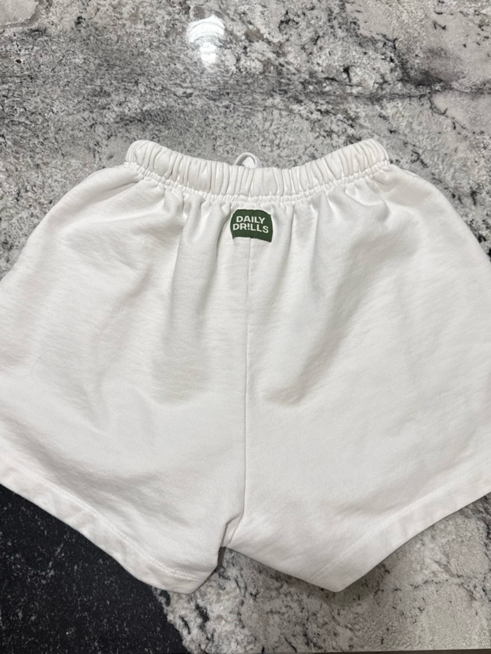 Daily Drills White Elastic-Waist Athletic Shorts